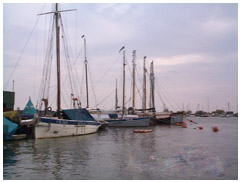 Smacks moored at Brightlingsea