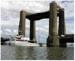 Kingsferry Bridge gives access to the Isle of Sheppy